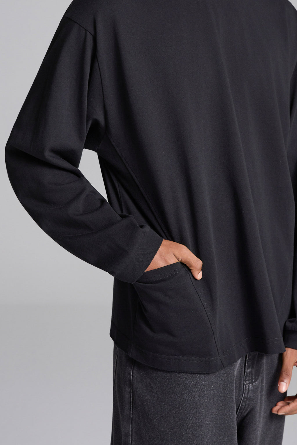 コットン スウェットシャツ ブラック