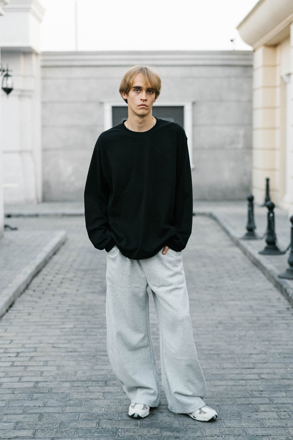 【裏パイル】LINDEN ストレートスウェットパンツ グレー