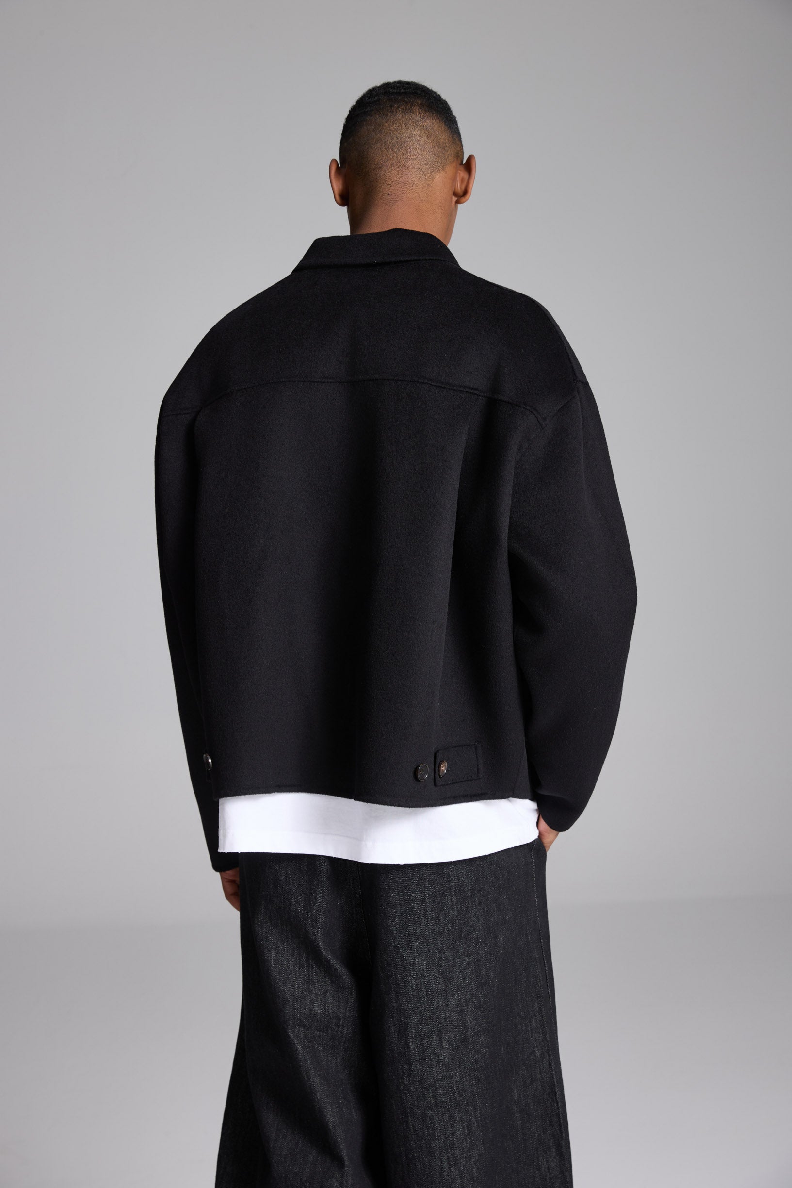 ハンドメイド ピュアウール ジャケット ブラック