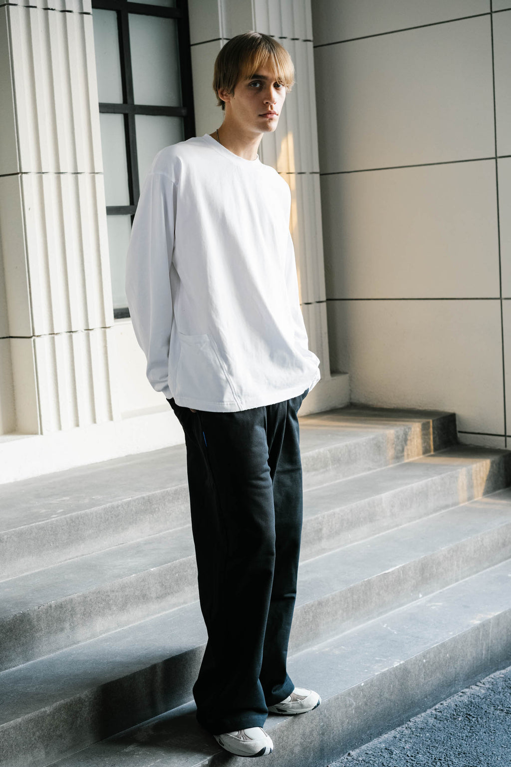 【裏パイル】LINDEN ストレートスウェットパンツ ブラック